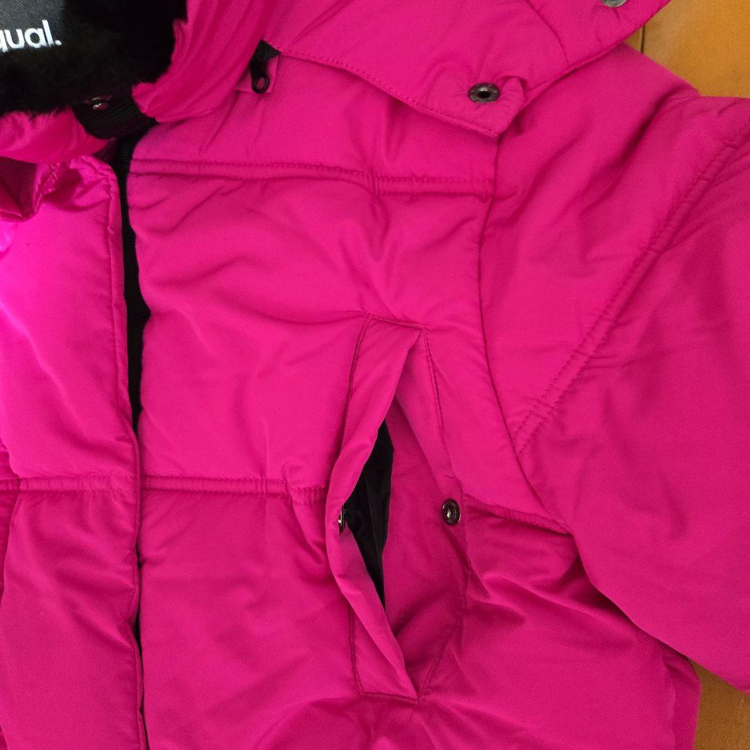 Desigual ベルトパデットコートMピンク美品