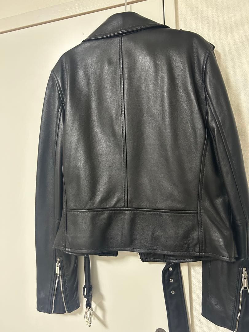 MICHAEL KORS ブラックライダースジャケット レザー M