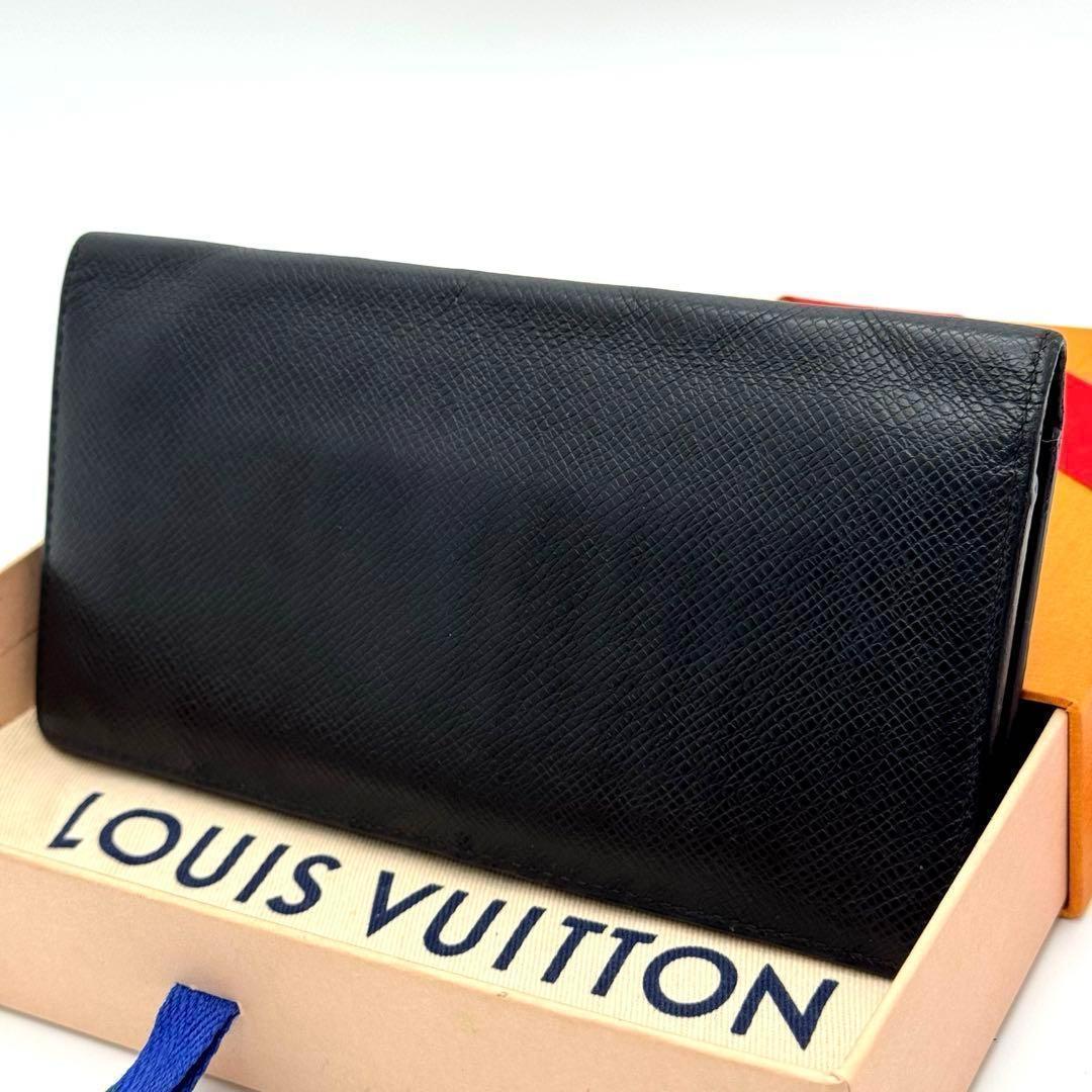 【極美品】ルイヴィトン　タイガ　ブラザ　二つ折り財布　長財布　シルバー　メンズ