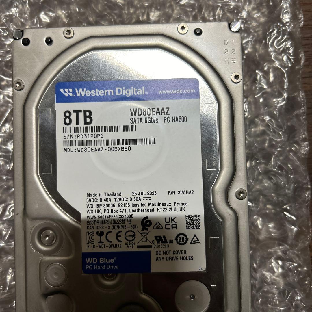 8TB WD Blue 内蔵 HDDWD80EAAZ
