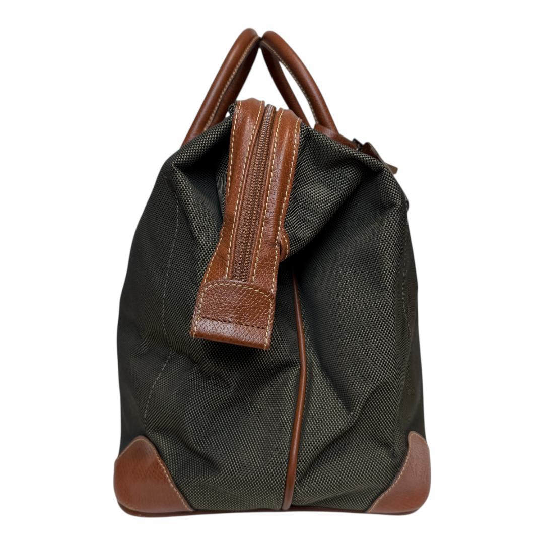 良品 LONGCHAMP 3335 ボストンバッグ キャンバス レザー 大容量