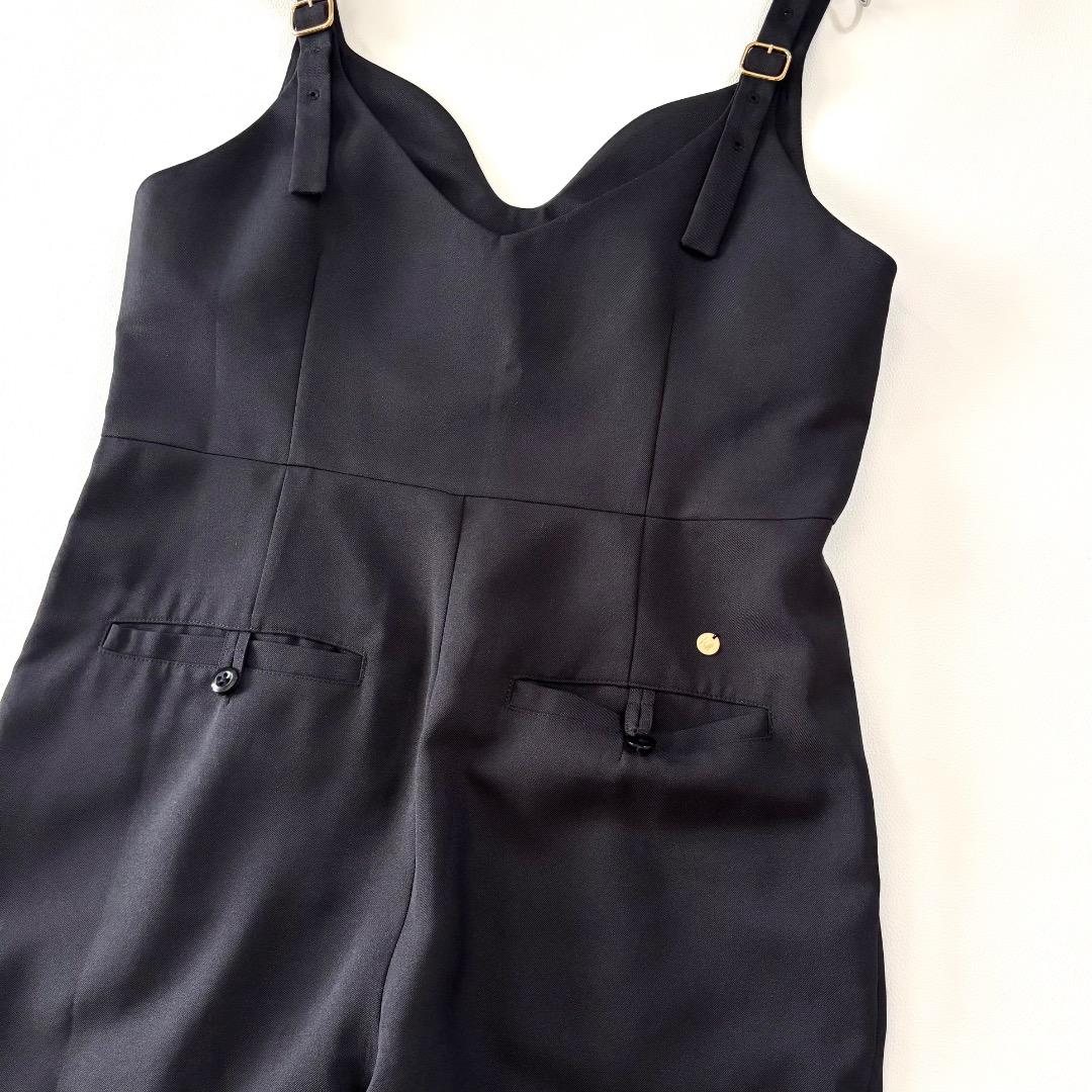 極美品　24SS MUVEIL ティアードサロペット ワイド　フリル　34 黒