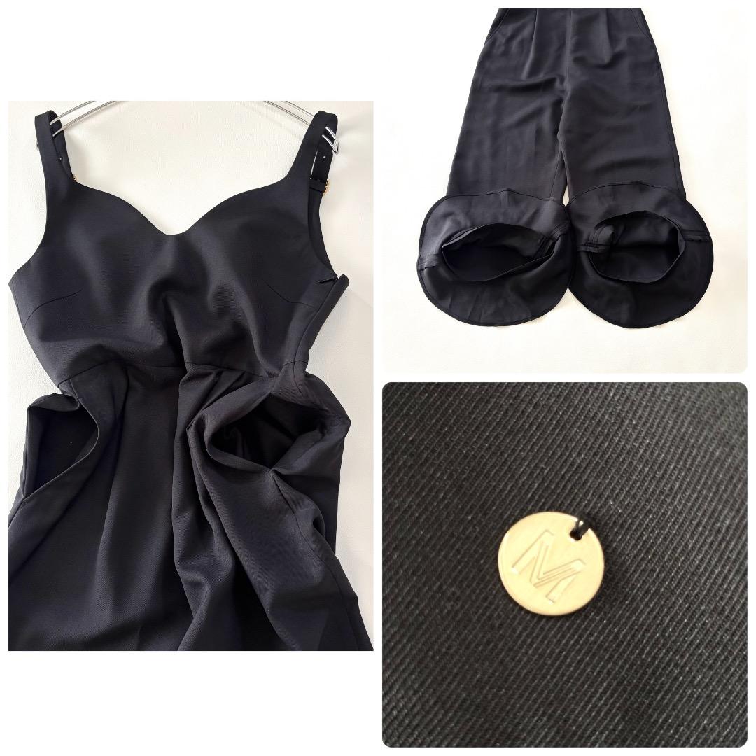 極美品　24SS MUVEIL ティアードサロペット ワイド　フリル　34 黒