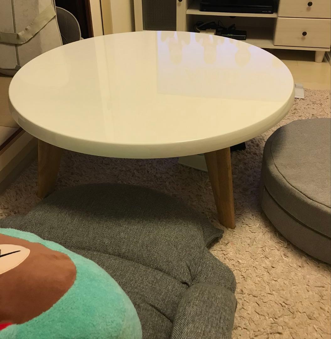 tac INTERIOR 円形ローテーブル 90cm 美品