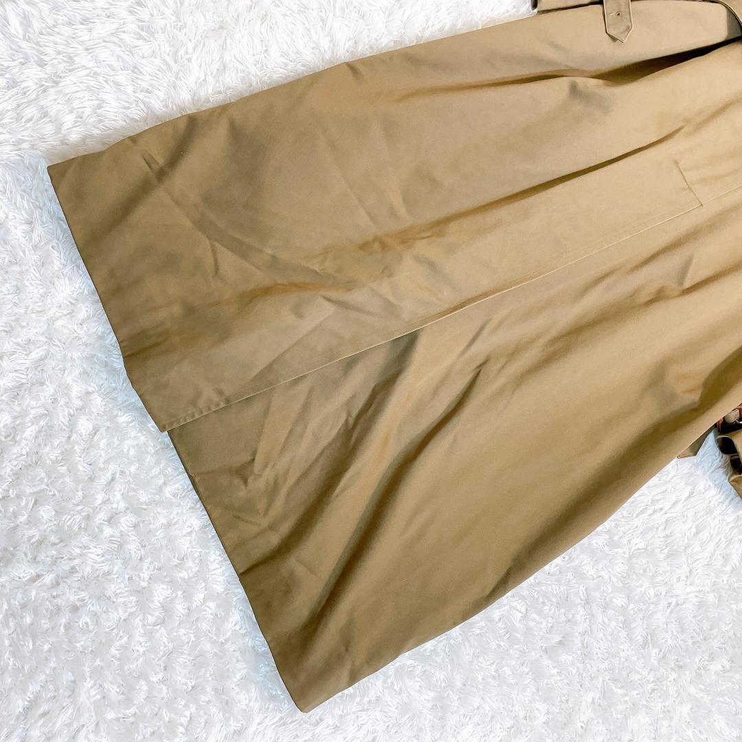 【美品】バーバリー ステンカラーコート ノバチェック マキシ丈 ライナーベルト付