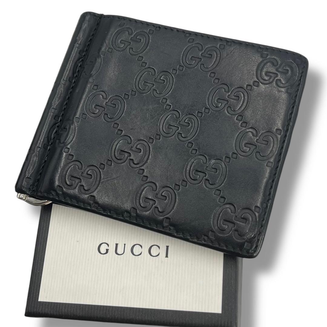 美品 GUCCI グッチ マネークリップ シマ GG 財布 札入れ 170580