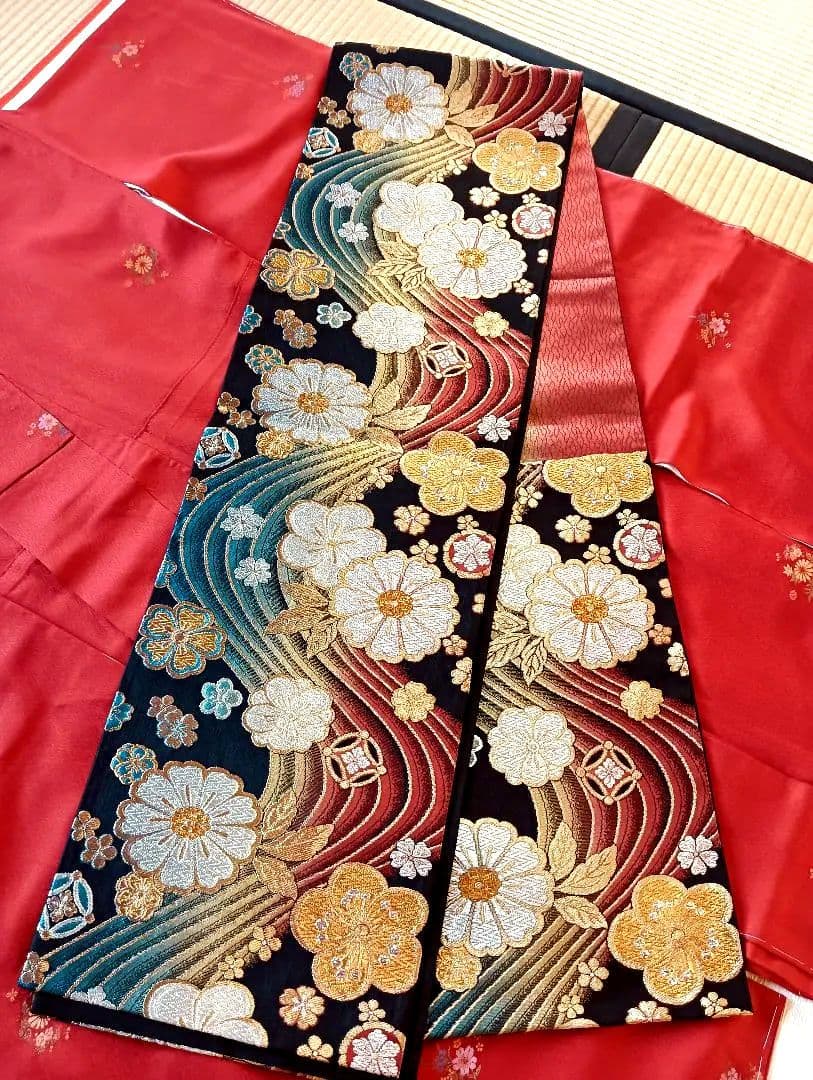 くるみ　トール　未着用振袖 フルセット　赤　無地　丈170 裄70　正絹