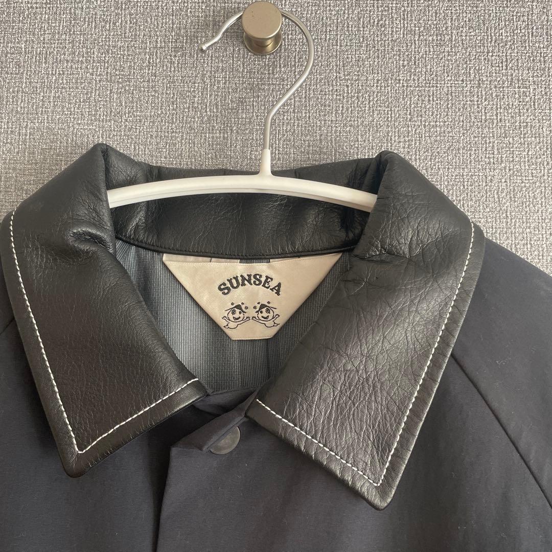 SUNSEA ステンカラーコート ブラック