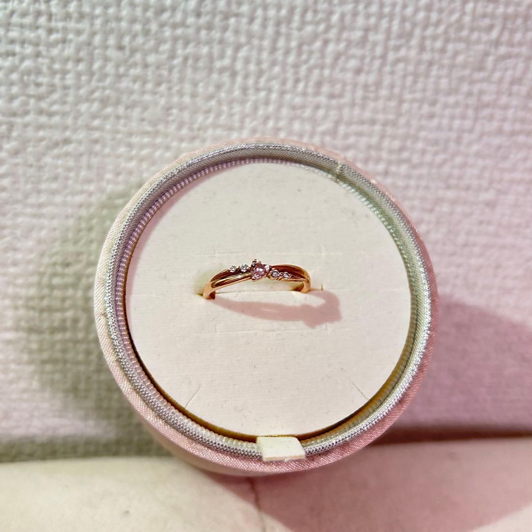 4℃ K10ピンクゴールド ハート型リング