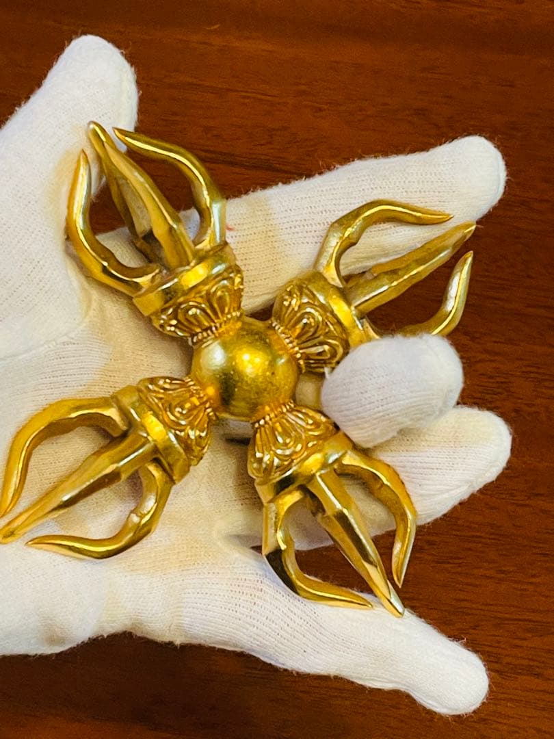 即日発送 チベット密教新品 カツマ 羯磨 十字 金剛杵 ダブルドルジェ 210g