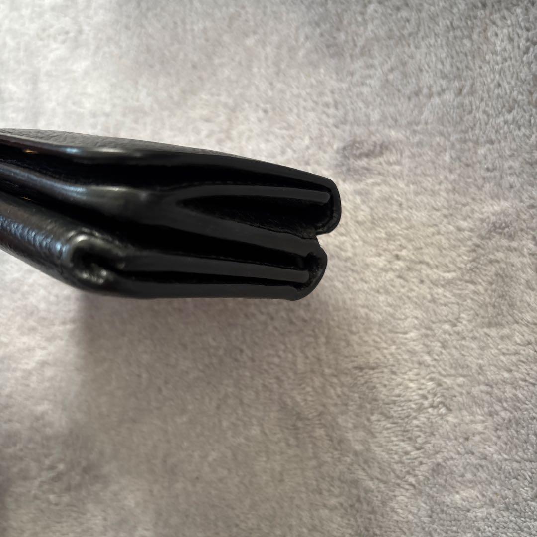 【美品】BALENCIAGAバレンシアガ三つ折り財布593813黒ブラック