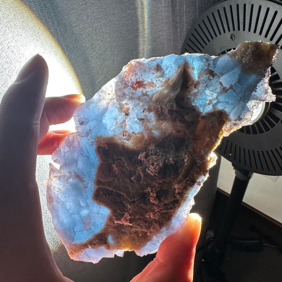 天然石 ブルーフローライト原石標本 置物F.45