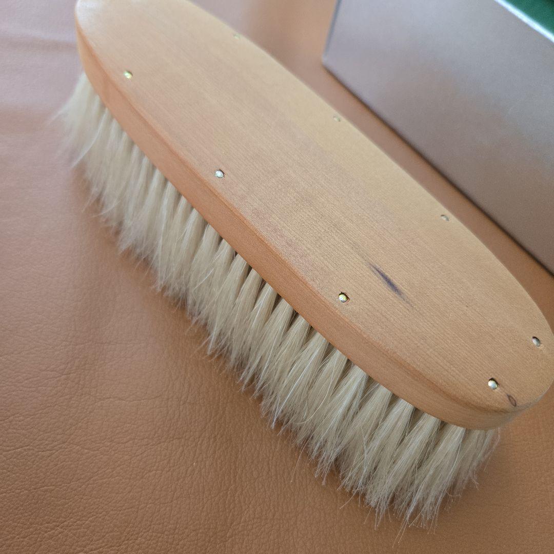 ブラシの平野　手植え水雷型　クシ付き　馬尾毛100%　美品　送料込み