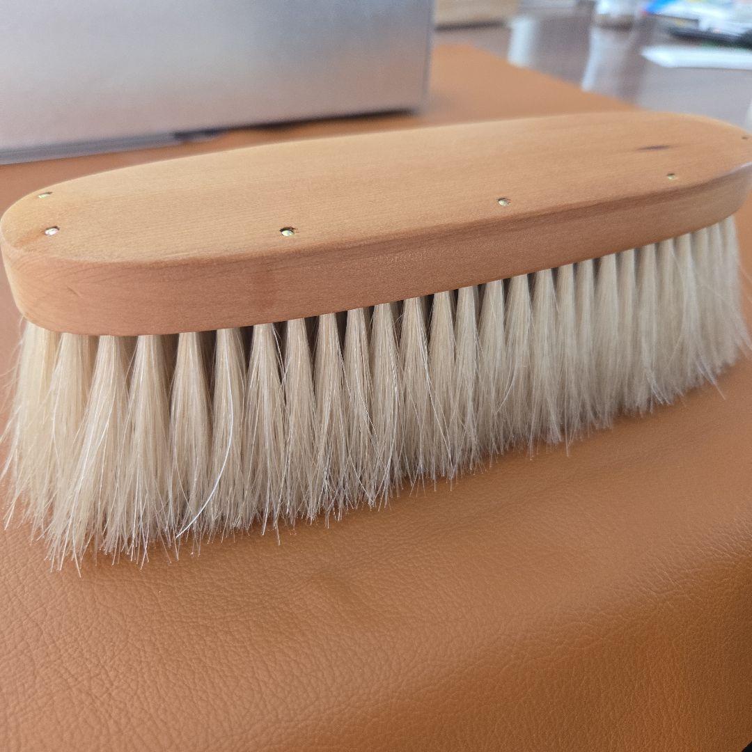 ブラシの平野　手植え水雷型　クシ付き　馬尾毛100%　美品　送料込み