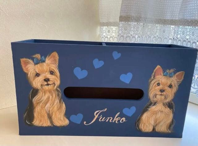 オーダーペイント　ティッシュボックス　トールペイント