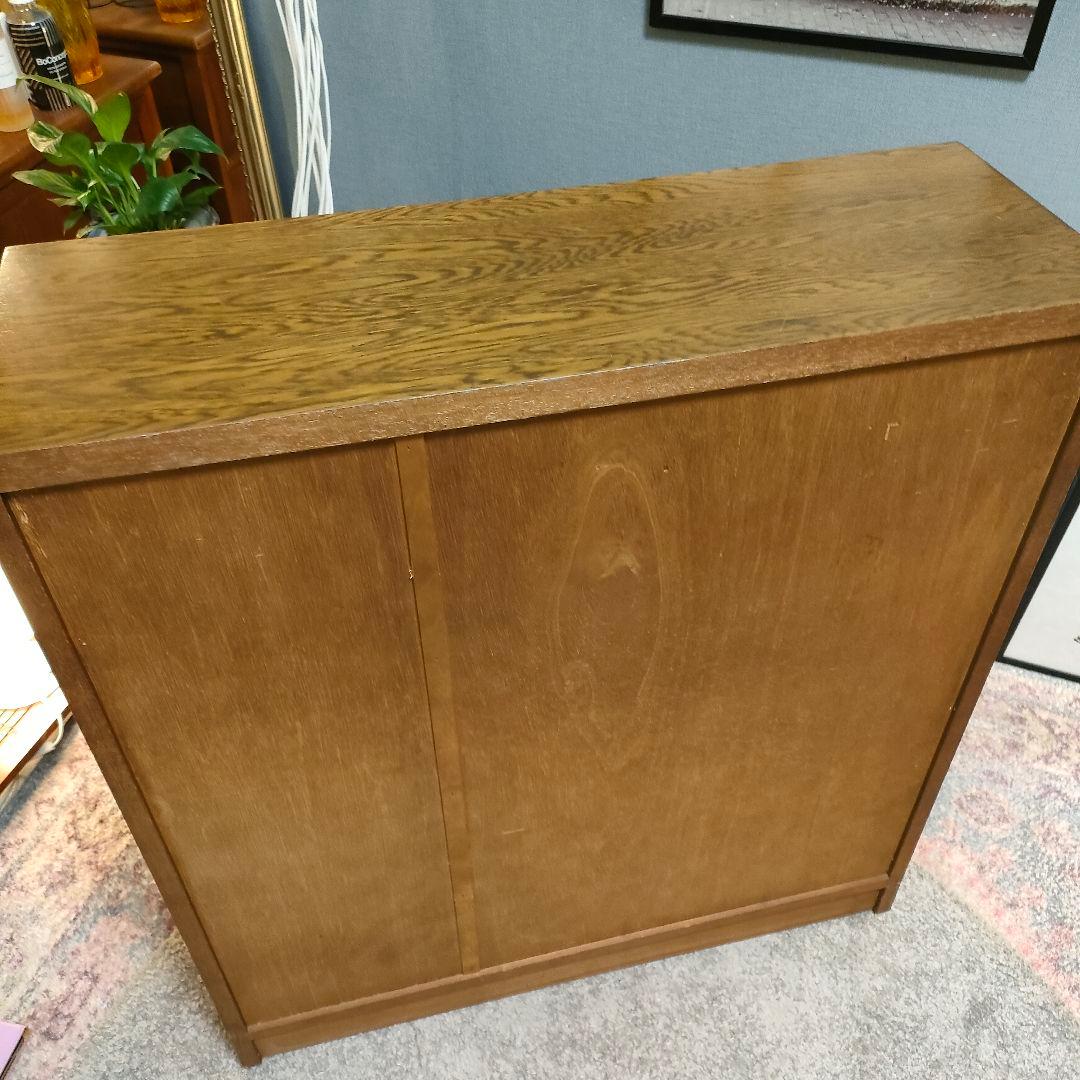 昭和レトロ クラシカル 3枚扉ガラスキャビネット食器棚/飾り棚 日本製