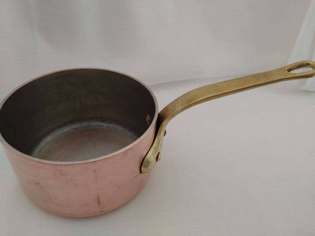 銅深型片手鍋　15cmフランス産