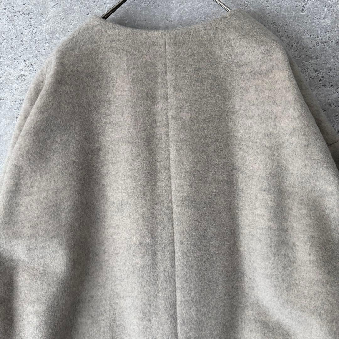 IENA ロングスリットノーカラーコート　38 ウエストベルト付