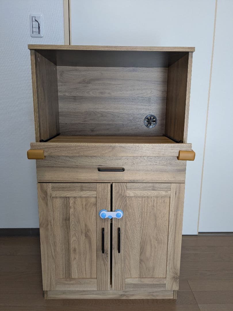 ニトリ レンジ台 (PS01 1160 ブラック/ライトブラウン)