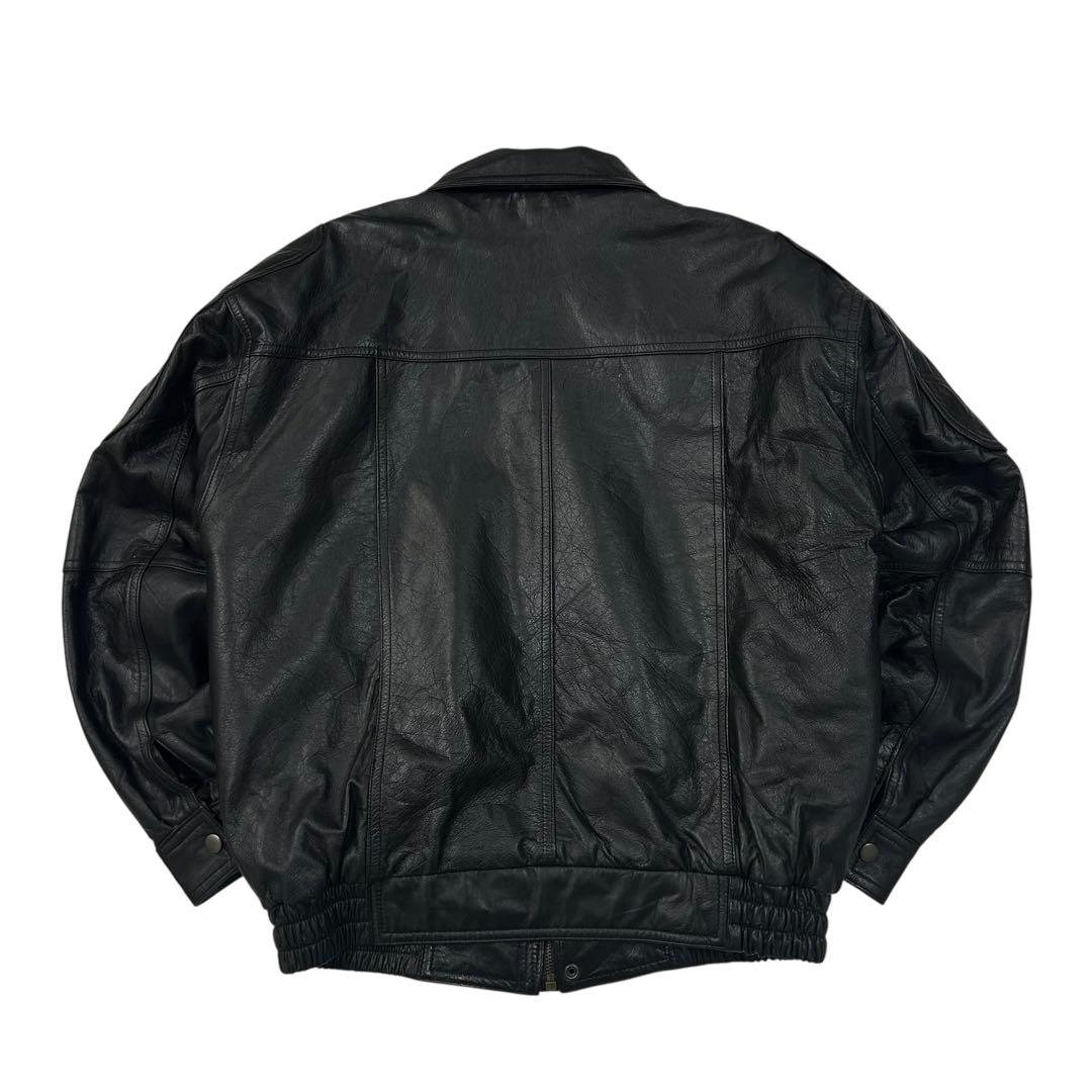 90's Vintage ラムレザー ボンバージャケット メンズM 総柄裏地