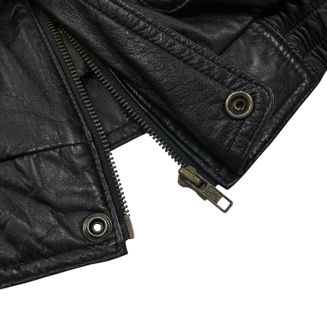 90's Vintage ラムレザー ボンバージャケット メンズM 総柄裏地