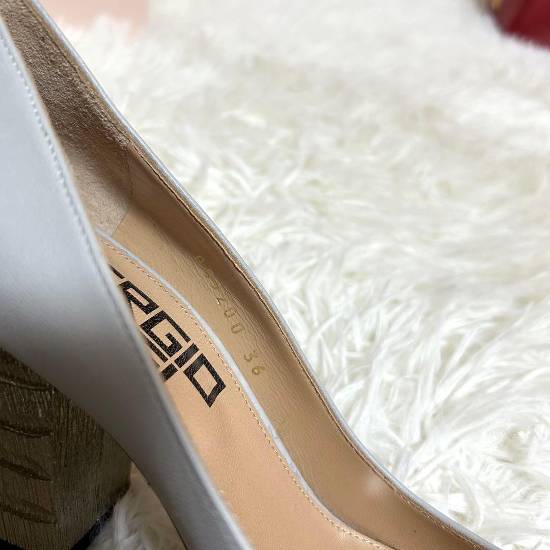 新品✨春に◎セルジオロッシ 36 太ヒール ポインテッドトゥ パンプス