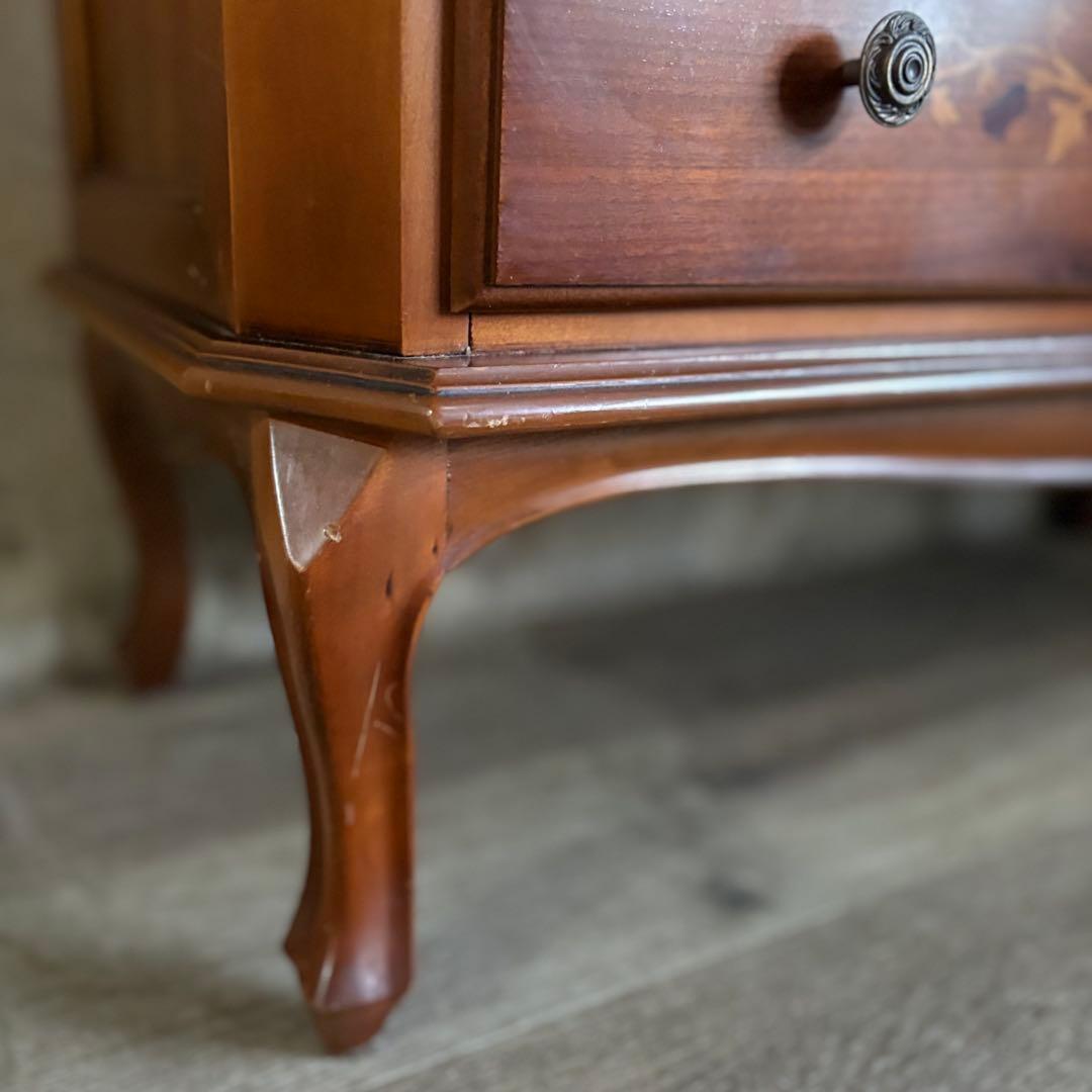 イタリア　猫脚　象嵌細工　4段チェスト ヴィンテージ