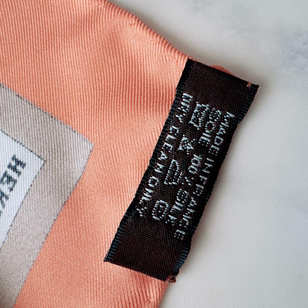 極美品　HERMES エルメス カレ90 馬柄 シルク100 スカーフ　オレンジ