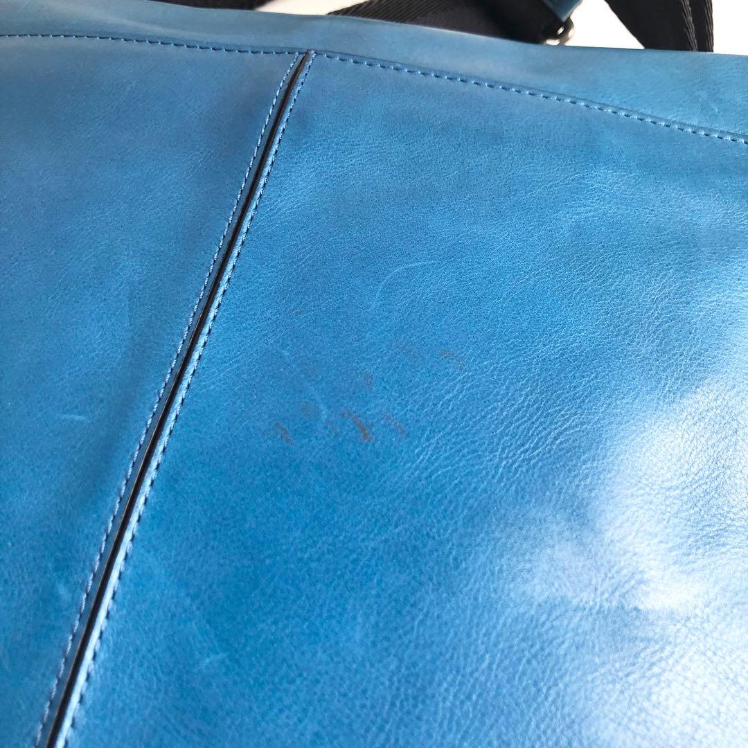 美品✨コーチ COACH メンズ メッセンジャーバッグ レザー ブルー