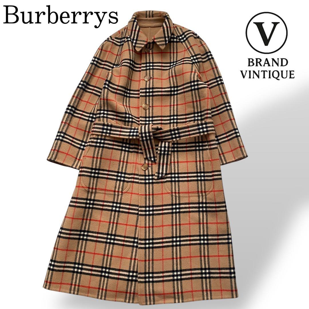 【極美品】 バーバリーズ リバーシブル ダブルフェイス ベルト付き ロングコート