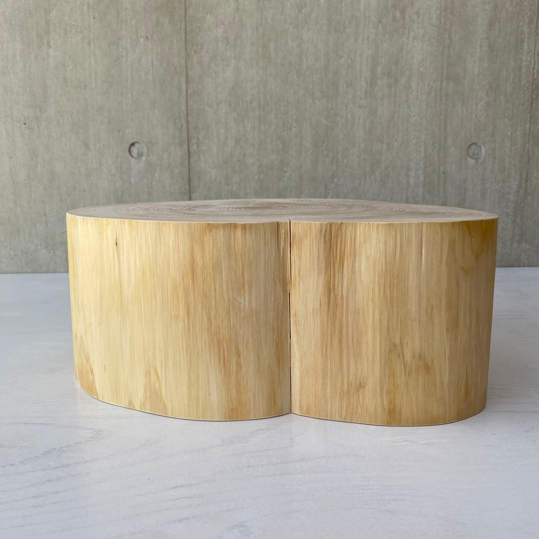 【ハート型のヒノキの切り株プレート】アクセサリー ディスプレイ オブジェ 植物