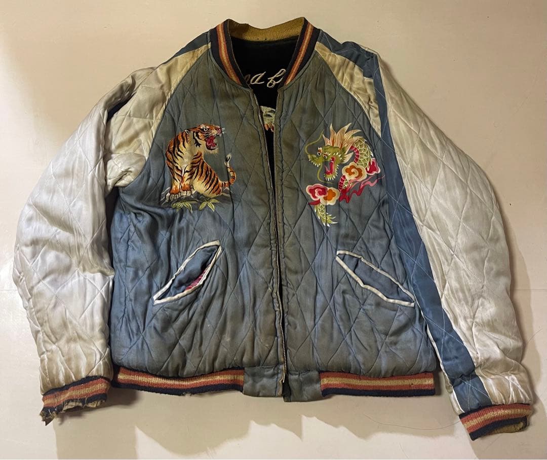 港商KOSHO&CO2006年別珍×サテンコブラ×虎 TT11201スカジャン