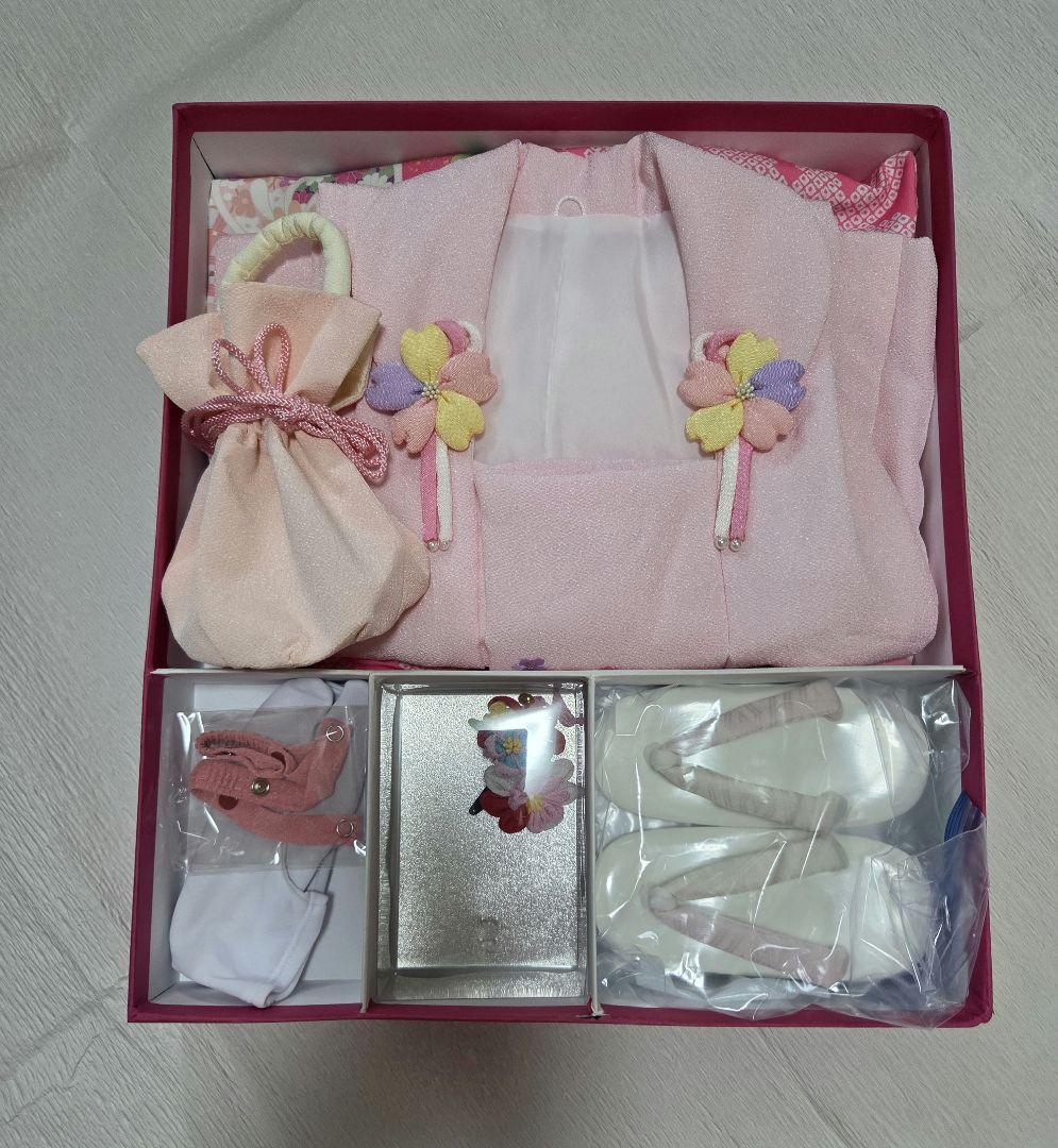 3歳☆式部浪漫 七五三 着物被布セット くす玉ピンク