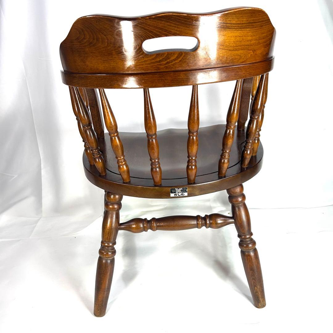 かしわ家具　ダイニングチェア　アンティーク　木製　ヴィンテージ