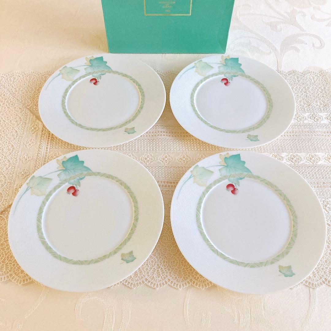 【未使用】ベルナルド リモージュ レッドベリー デザートプレート 4枚セット