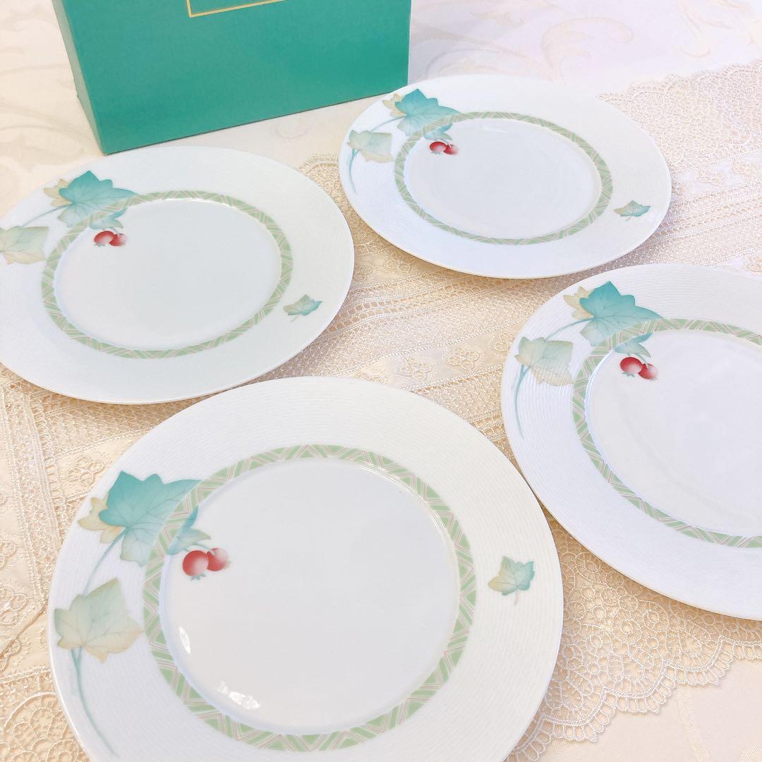 【未使用】ベルナルド リモージュ レッドベリー デザートプレート 4枚セット