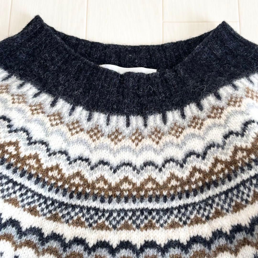 【美品】TOMORROWLAND ウールジャカード クルーネックプルオーバー