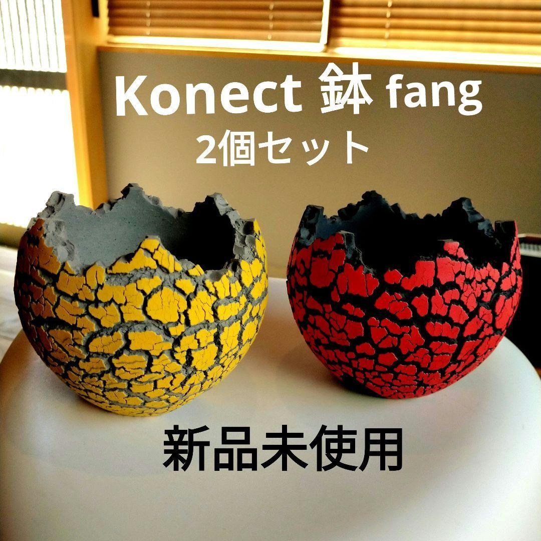 新品未使用★Konect 鉢 fang★赤/チャコグレー 黄/グレー★2個セット