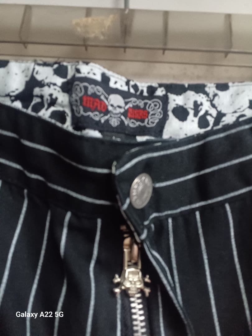 MAD メンズ ストライプボンテージパンツ L