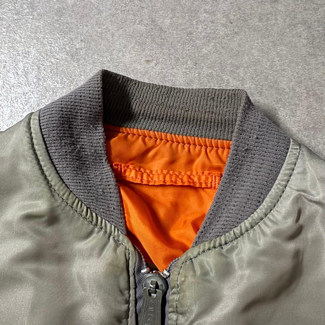 90s USA製 ALPHA ma-1 bomber jacket SILVER