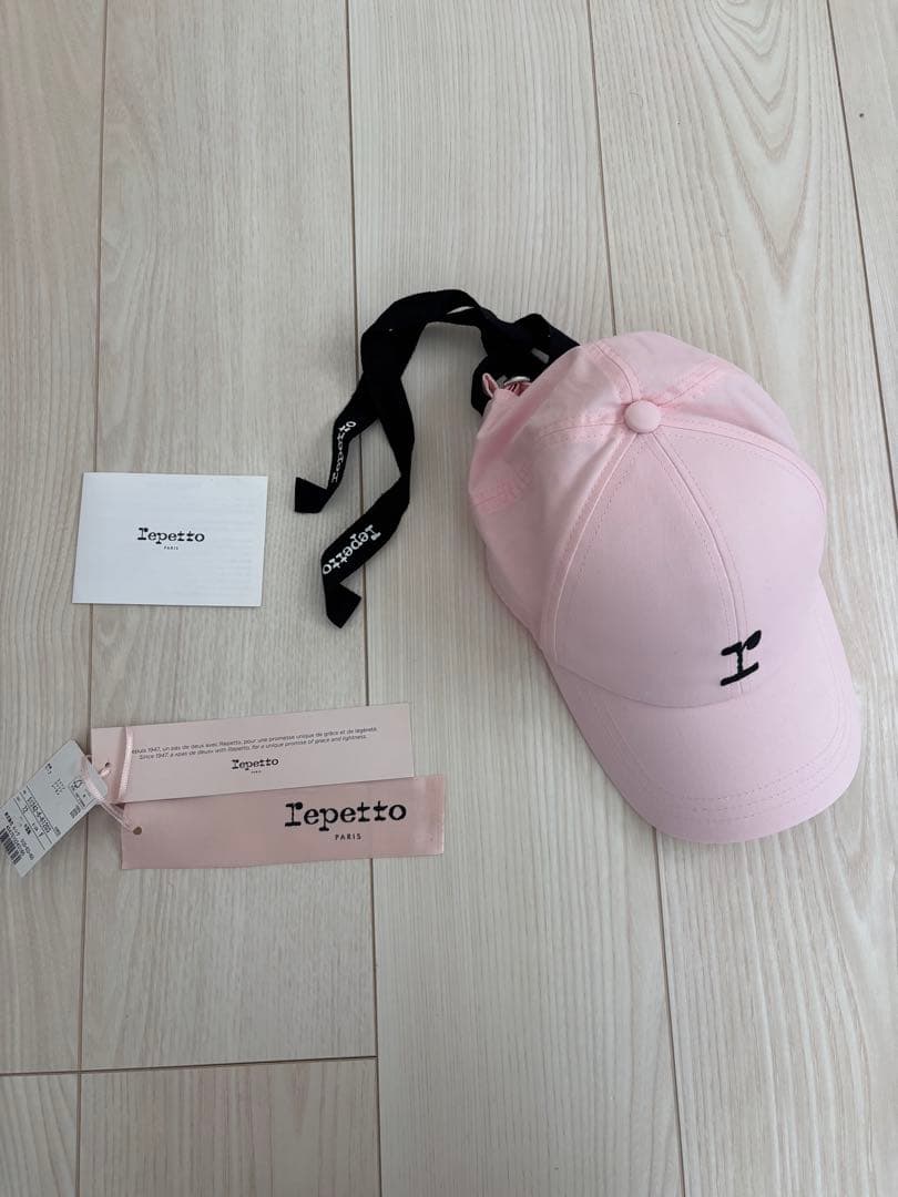 レペット　キャップ　ピンク　Logo cap with ribbons
