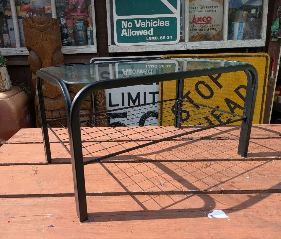 昭和レトロ 　ビンテージ　ガラステーブル　 センターテーブル　スペースエイジ