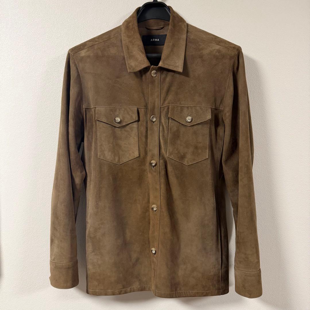 スーサン　アルマ　DEX ゴートスエード　ジャケット　ブラウングレー　46