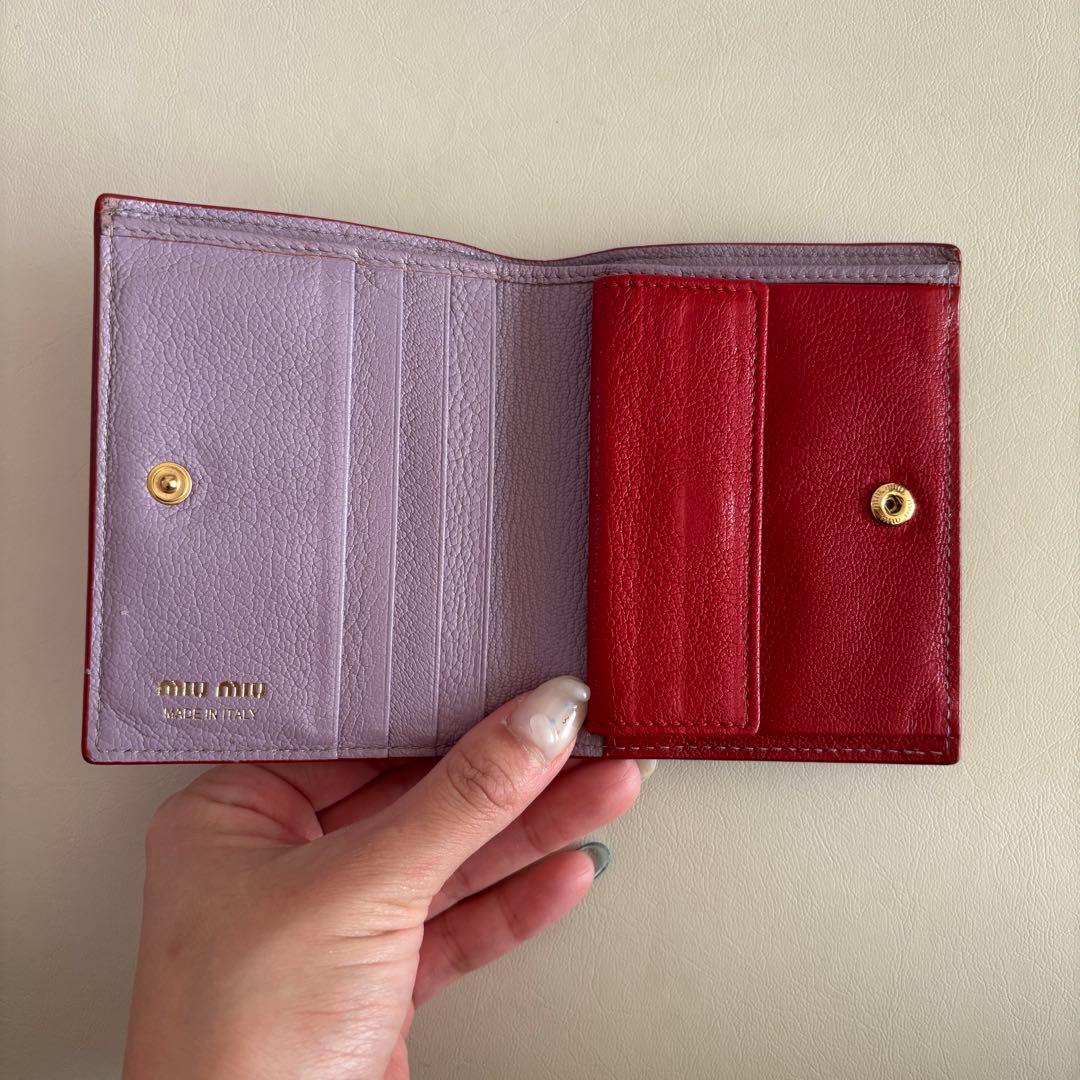 miumiu ミュウミュウ 二つ折り 財布 ハート マドラスラブ