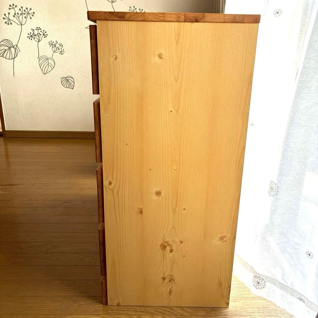 無印良品　パイン材 チェスト　4段 ワイド