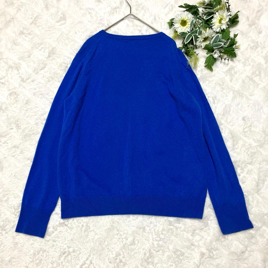 専用 タカシマヤ カシミヤ100％ クルーネック ニット ロイヤルブルー 3L