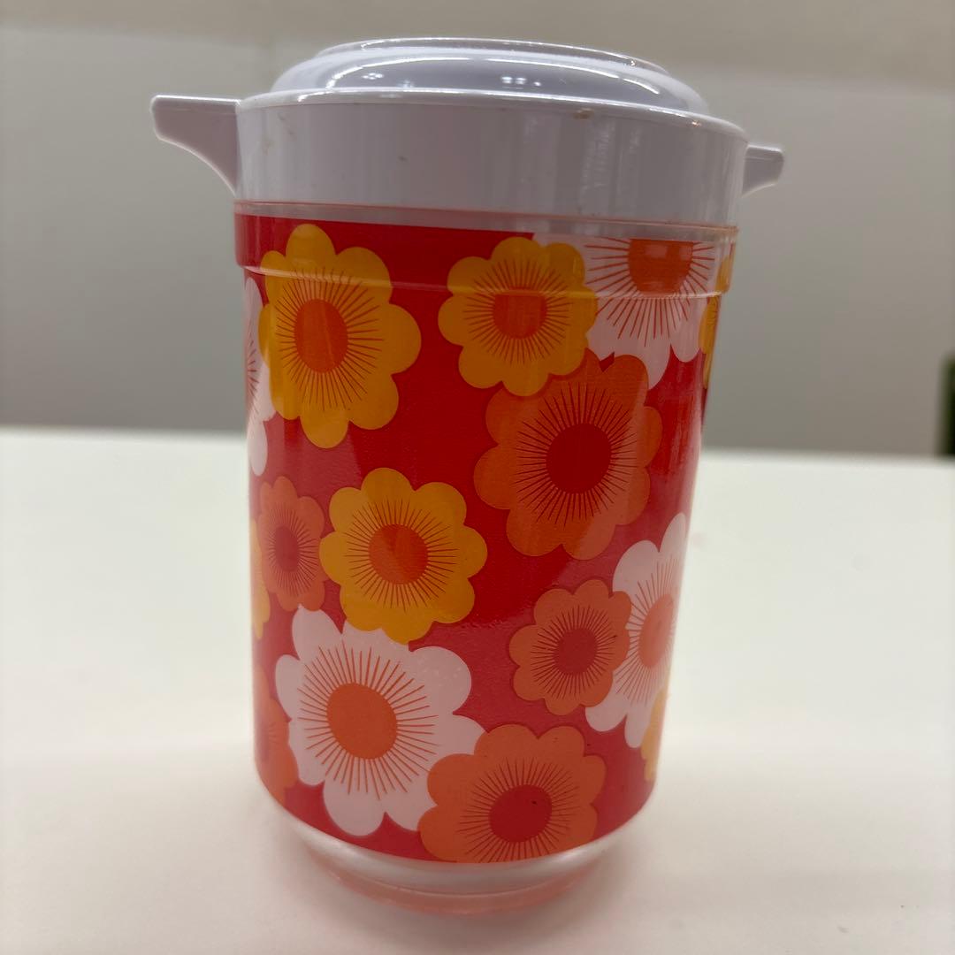 昭和レトロ花柄 調味料ケース 5個セット トレー付き