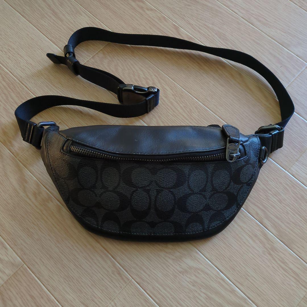 コーチ ウエストバッグ ボディバッグ COACH シグネチャー メンズ グレー