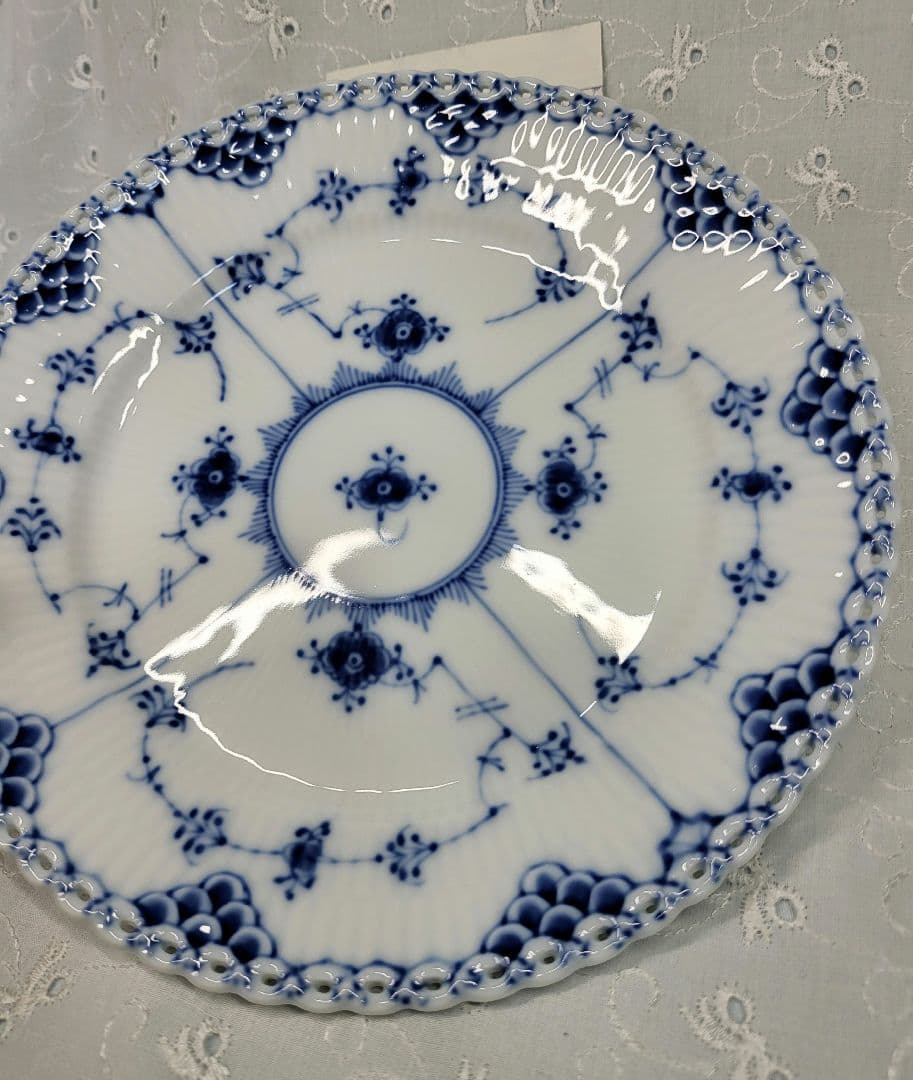 未使用✨ロイヤルコペンハーゲン ブルーフルテッド フルレース 皿 プレート①