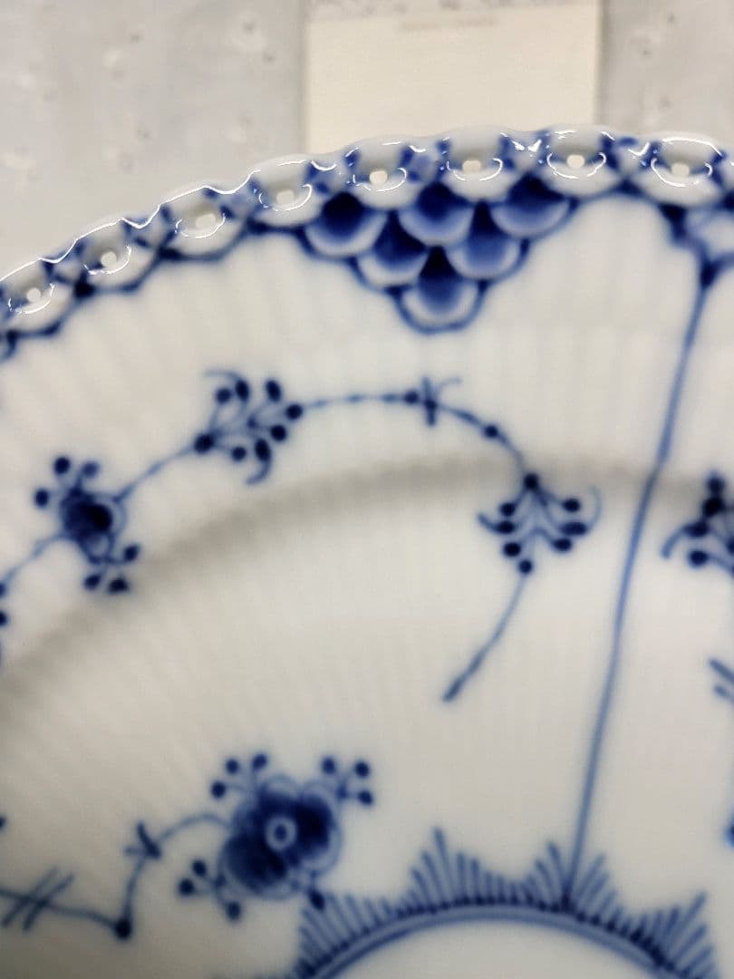 未使用✨ロイヤルコペンハーゲン ブルーフルテッド フルレース 皿 プレート①